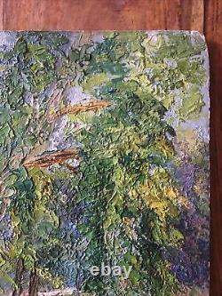 Gagny (91) / Maison Blanche Lake 1947 Oil on Wood, signed Dorge