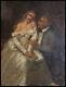 Galante Scene Oil Painting On Wood Beginning Of The 19th Century Oil Painting
