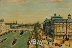 Gare D'orsay, 1925, Paris, Superb Naive Signed Bergez