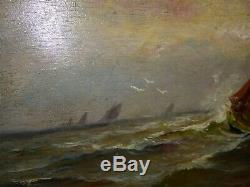 Gaston Corbier Painting Painting Hsb Brittany Fisherman At Sea