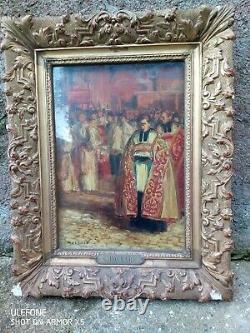 Gaston Hochard (1863-1913) Procession Rouen Religious Scene Etole Bishop