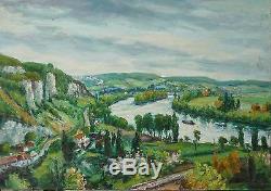 Gaston Laborde Painting The Endelys Banks Of Seine Normandy Painting 30/40
