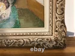 Gd Bouquet Mirror Table Painting Henri Clément-Serveau Montparnasse Frame 30F