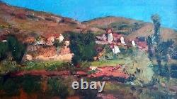 Geo. Syaniny Oil On Pannel Wood Village Of Salvagnac Carjac (lot)