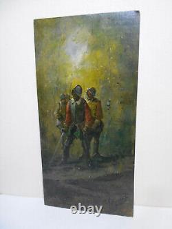 Georges Appert 1850-1934 Old Oil Painting Panel Musketeer Conquistadors