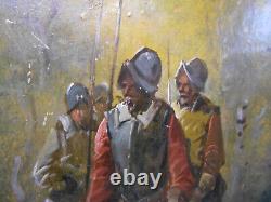 Georges Appert 1850-1934 Old Oil Painting Panel Musketeer Conquistadors