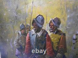 Georges Appert 1850-1934 Old Oil Painting Panel Musketeer Conquistadors