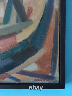 Georges Clairefond Rare Hsp 1955 Oil On Panel Expressionism Abstract