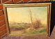 Georges Grégoire Lavaux. Landscape Countryside. Oil Painting On Wooden Panel
