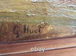 Georges HUET (1860-1935) Abstract Landscape. Oil painting on wooden panel