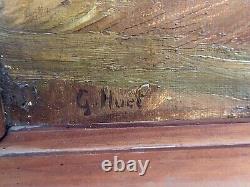 Georges HUET (1860-1935) Abstract Landscape. Oil painting on wooden panel