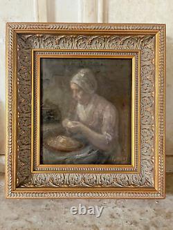 Gerke Henkes (1844-1927) Oil on Wood Panel Signed XIX Holland