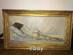 German School Late 19th / 1900s Female Nude With Its Golden Wooden Frame