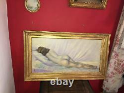 German School Late 19th / 1900s Female Nude With Its Golden Wooden Frame