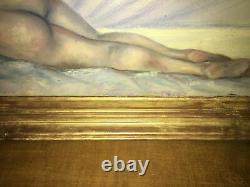 German School Late 19th / 1900s Female Nude With Its Golden Wooden Frame