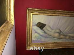German School Late 19th / 1900s Female Nude With Its Golden Wooden Frame