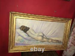 German School Late 19th / 1900s Female Nude With Its Golden Wooden Frame