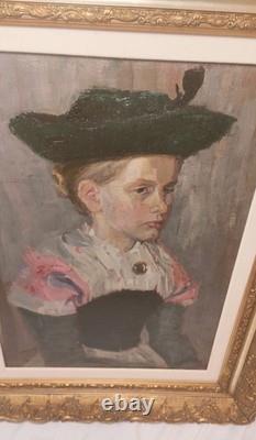 Germany Large Oil Painting on Wood, Framed, Signed and Dated 1913