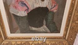 Germany Large Oil Painting on Wood, Framed, Signed and Dated 1913