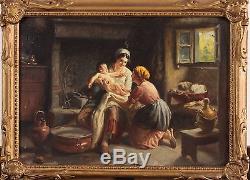 Giuseppe Magni, 1869, The Baby's Bath, Italian School, Rating Up To 113,000