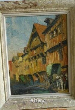 Gobert Original Oil Normandy View Of Lisieux Circa 1930