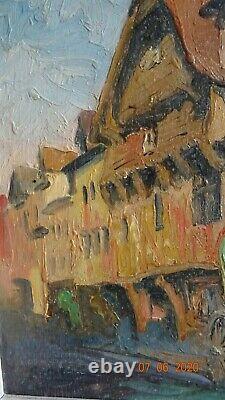 Gobert Original Oil Normandy View Of Lisieux Circa 1930