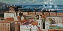 Grand & Beautiful 1920. Orientalist Harbor View From Algiers. Romeo Aglietti 1878-1956