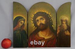 Grand Triptyque Ecce Homo Oil Painting On Wood Panels