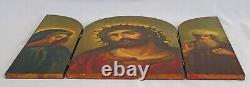 Grand Triptyque Ecce Homo Oil Painting On Wood Panels