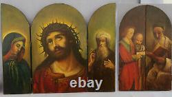 Grand Triptyque Ecce Homo Oil Painting On Wood Panels