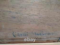 Guglielmo Ciardi Superb Painting Xixth Lagoon Venice Oil On Wood Signed Frame