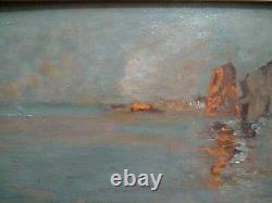 Guglielmo Ciardi Superb Painting Xixth Lagoon Venice Oil On Wood Signed Frame