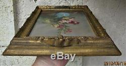 Gustave Bienvêtu (1850-1916) Oil On Woodvase Of Rosesframe / Original Plate