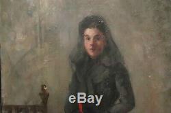 Gustave Colin Peinturejeune Girl In Costume On The Church In 1891