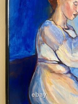 Guy Reyol Loyer Oil on Panel Woman Violinist Signed Dated 1987 63x48