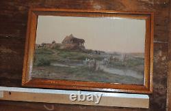HENRY BONNEFOY, oil on wood (or sturdy cardboard) landscape 36 cm x 22 cm