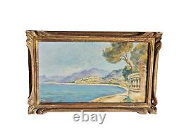 HSP Oil Painting on Wood Panel Marine Landscape Cannes Signed Marine