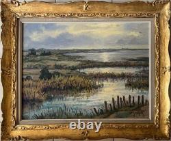 HSP Painting. Early 20th Century Camargue Landscape signed Jordyan + frame