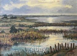 HSP Painting. Early 20th Century Camargue Landscape signed Jordyan + frame