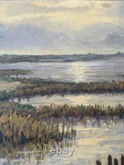 HSP Painting. Early 20th Century Camargue Landscape signed Jordyan + frame