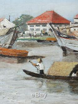 Haiphong School Indochinese Indochina Vietnam Oil Landscape Circa 1920 Hi Phòng