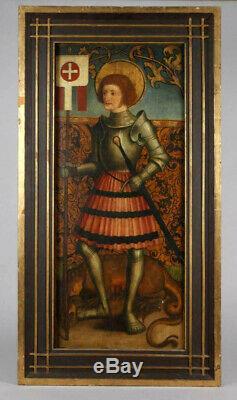 Haute Epoque Painting. Saint Georges. Fifteenth Century. Tempera On Wood