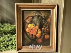 Henderson Ec. American Old Painting Signed Oil on Wood Still Life from 1932