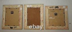 Henri Bouvet (1859-1945) Suite Of 3 Drawings Golden Wood Frames 19th Century