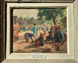 Henri Pontoy 1888/1968 Africanism March in Kankan Guinea 1947 Oil on Wood