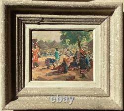 Henri Pontoy 1888/1968 Africanism March in Kankan Guinea 1947 Oil on Wood