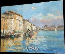 Henry Malfroy In Savigny Taste The Old Port Of Toulon Oil On Panel