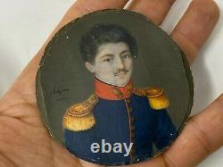 Hippolyte Chapon (c. 1790-) Military & Miniature Portrait & Painting & 1824