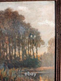 HsP Lakeside by G. Charpentier 19th Century Painting