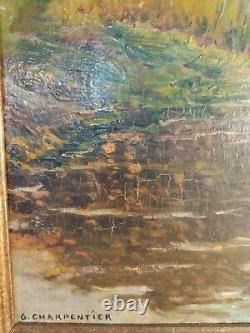 HsP Lakeside by G. Charpentier 19th Century Painting